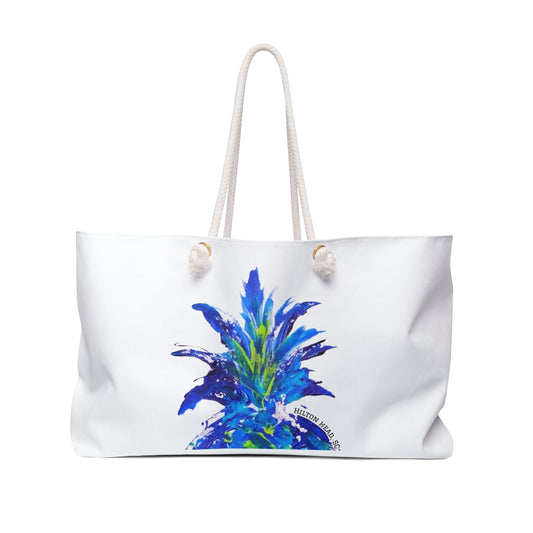 Pineapple Hug Weekender Tote - HILTON HEAD, SC (Blue)