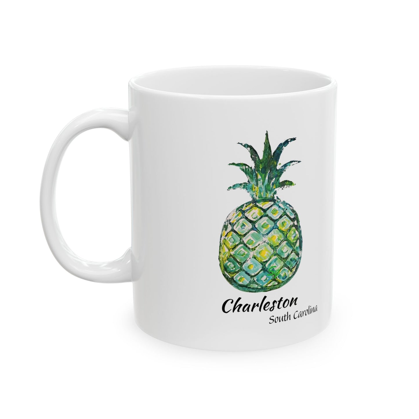 PINEAPPLE Hug- Coffee Mug -Green- CHARLESTON, SC - 11 OZ