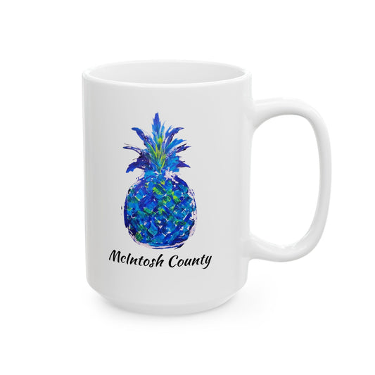 PINEAPPLE Hug- Coffee Mug - MCINTOSH CO. GA - Blue - 15 oz